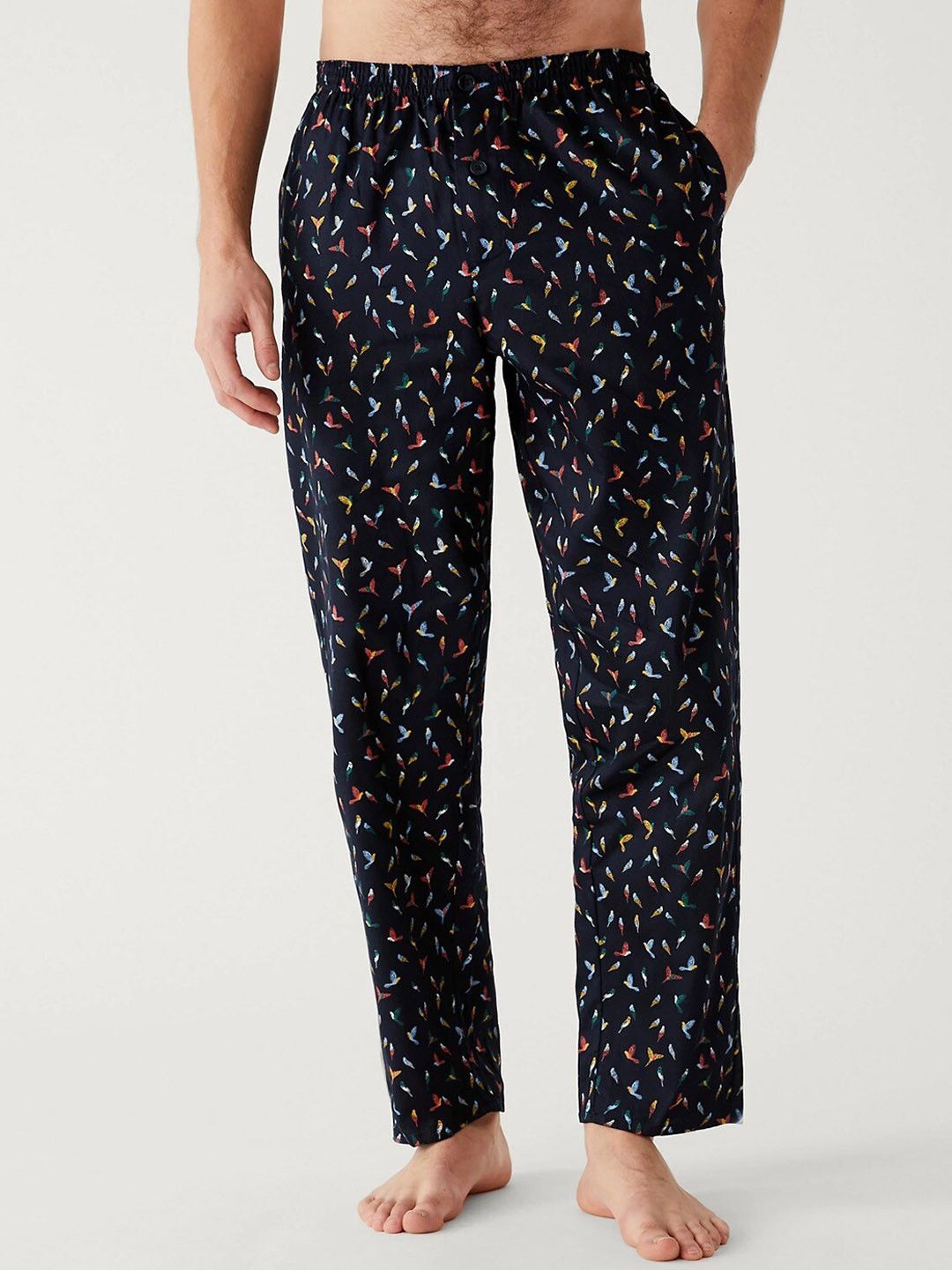 

Marks & Spencer Conversational Printed Pure Cotton Night Suit, Navy blue