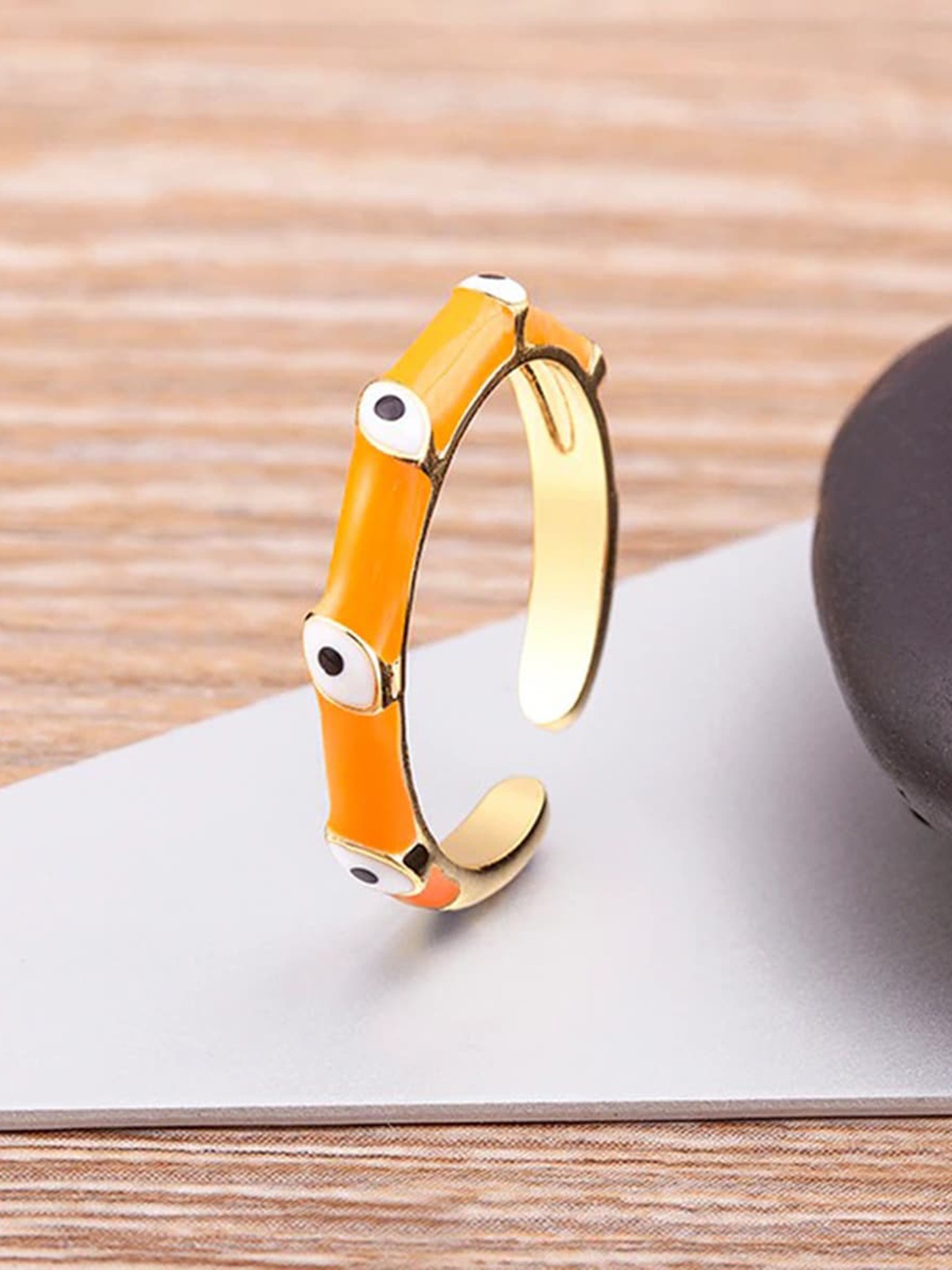 

ZIVOM 18K Gold-Plated Evil Eye Adjustable Finger Ring