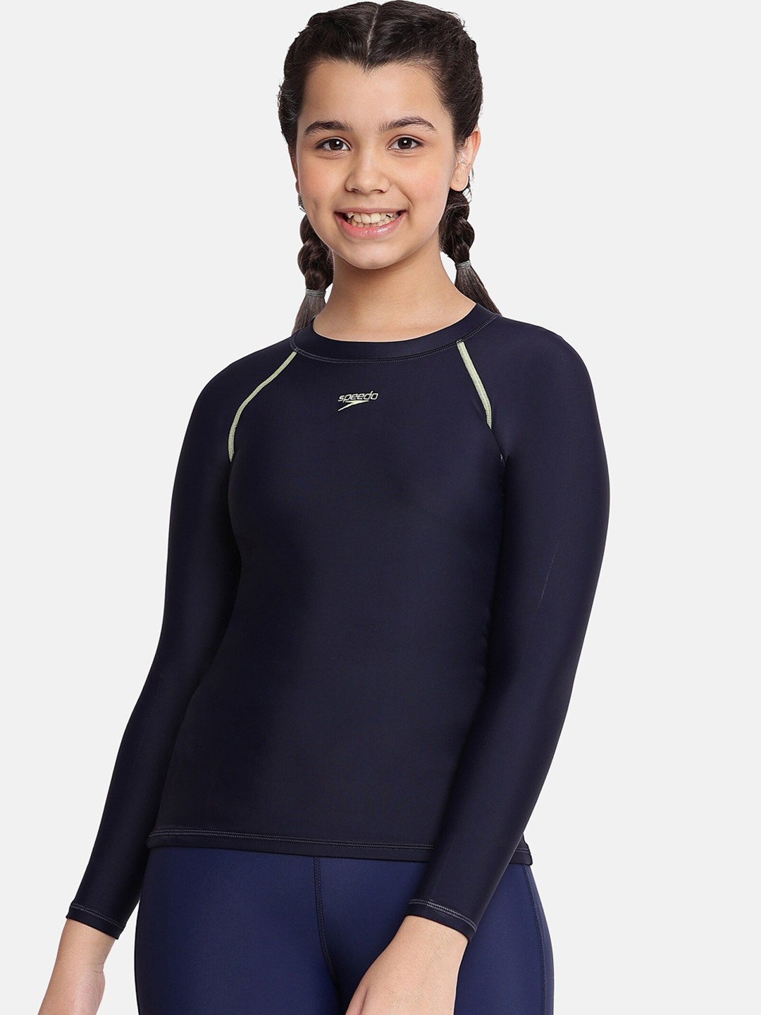 

Speedo Girls Long Sleeves Swim T-Shirt, Navy blue