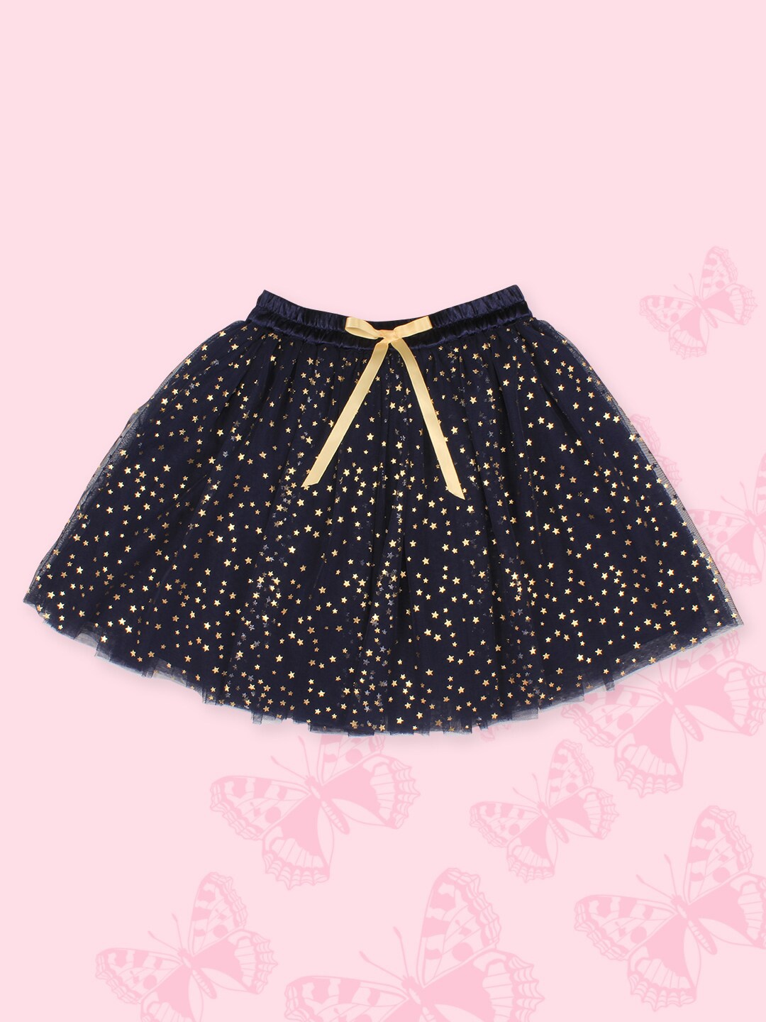 

CUTECUMBER Graphic Printed Flared Mini Slip-On Skirt, Blue
