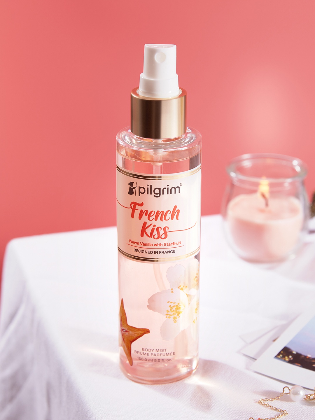 

Pilgrim Women French Kiss Long-Lasting Brume Parfume Body Mist - 150ml, Peach