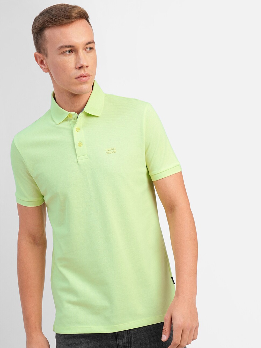 

Jack & Jones Polo Collar Short Sleeves Cotton T-shirt, Green