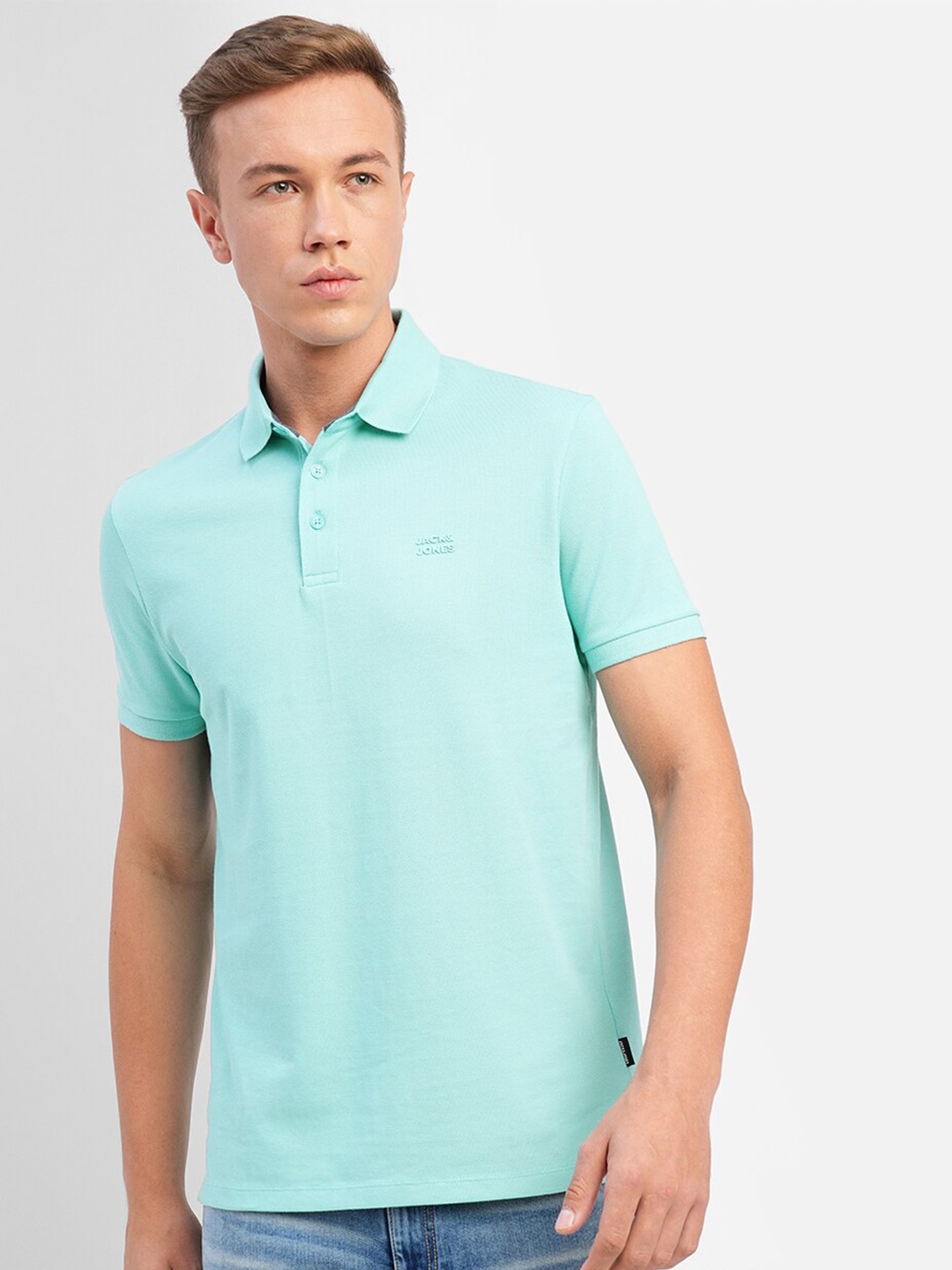 

Jack & Jones Polo Collar Short Sleeves Cotton T-shirt, Blue