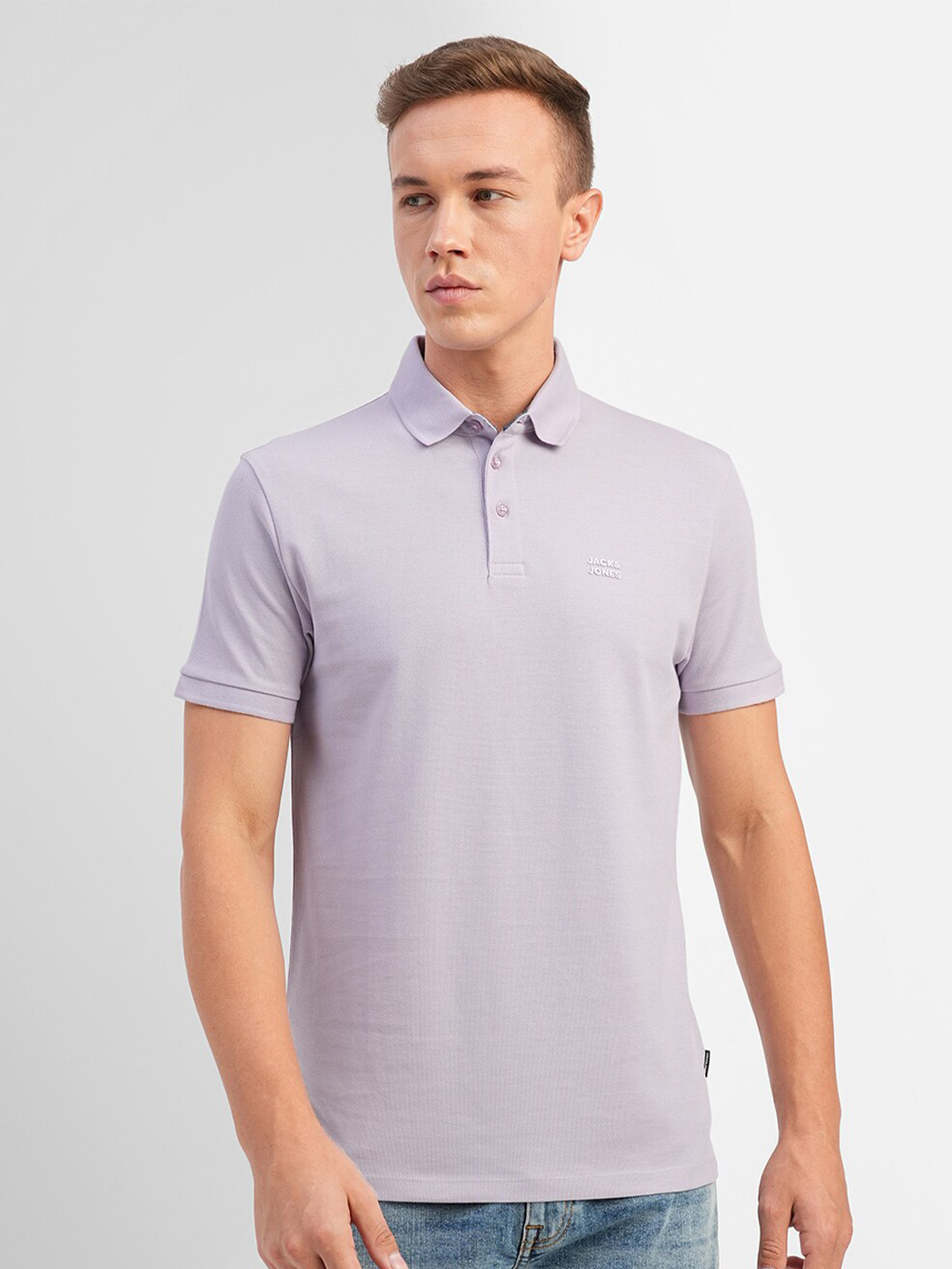 

Jack & Jones Polo Collar Short Sleeves Cotton T-shirt, Purple