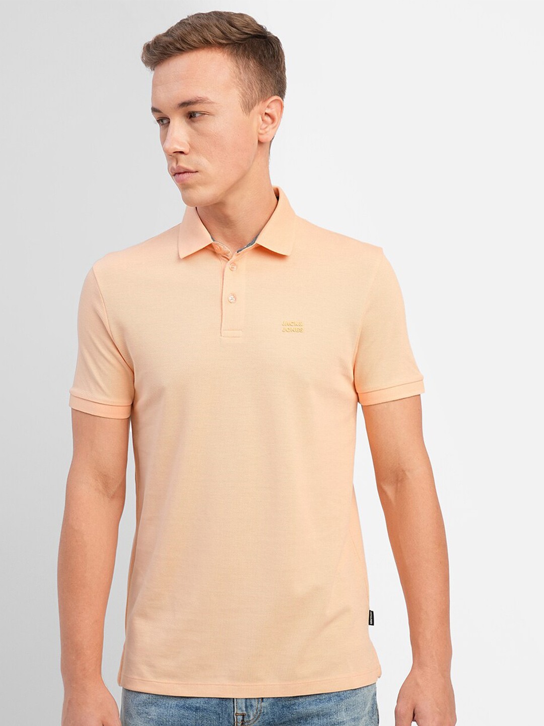 

Jack & Jones Polo Collar Short Sleeves Cotton T-shirt, Orange