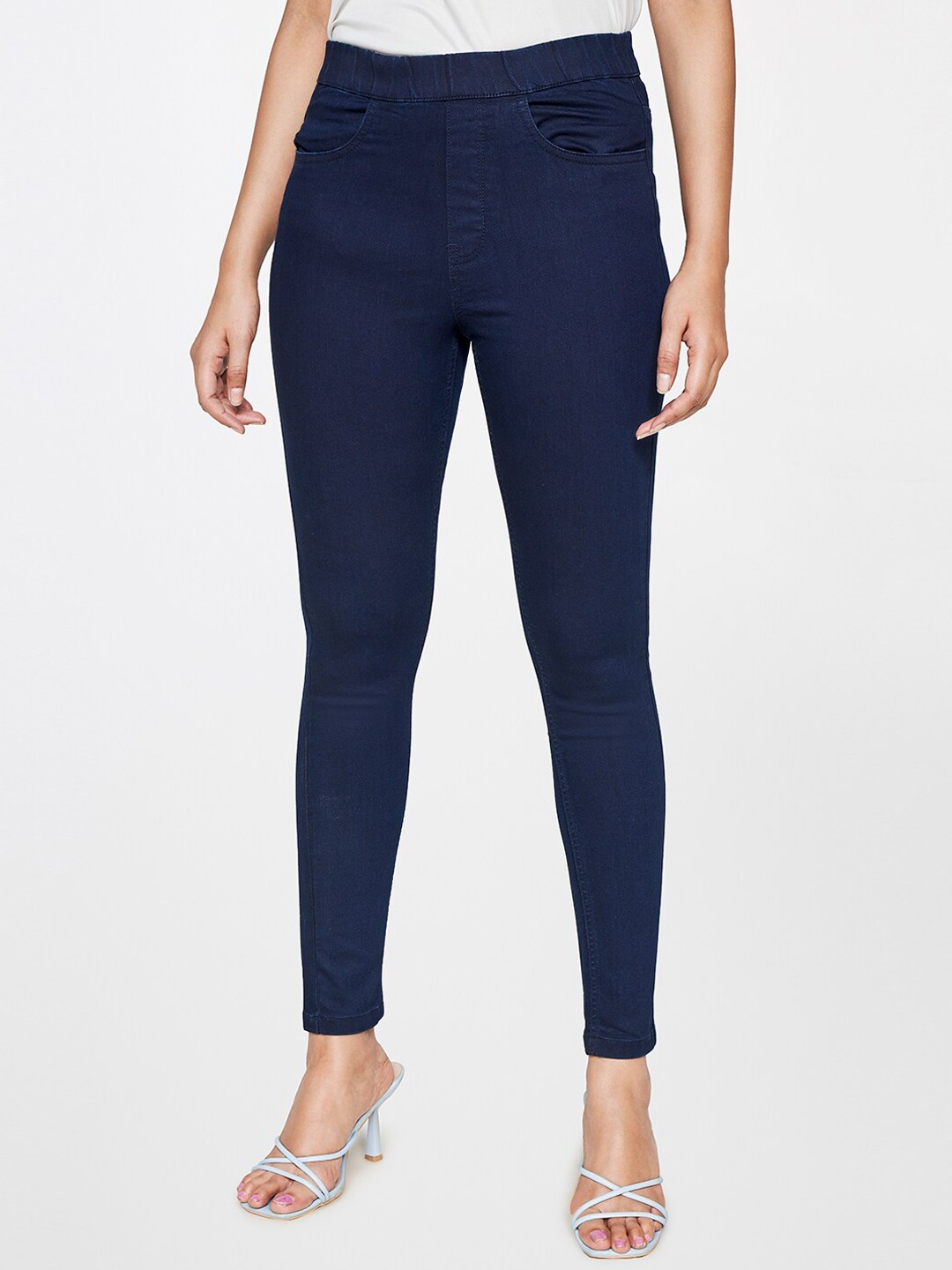 

AND Women Skinny Fit Trousers, Blue