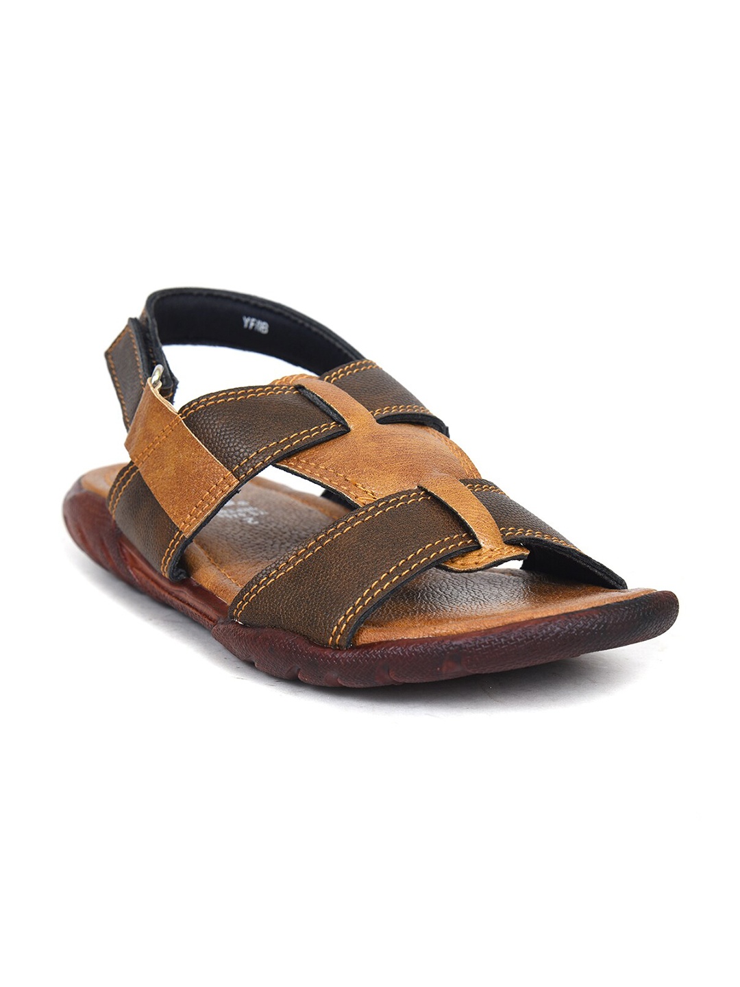 

Ajanta Boys Textured Comfort Sandals & Velcro Closure, Tan