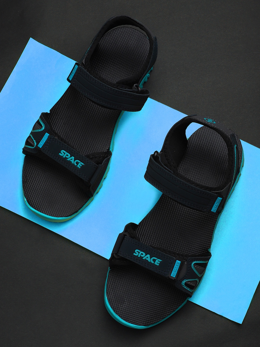 

Space Men Comfortable Velcro Closure Sports Sandals, Navy blue