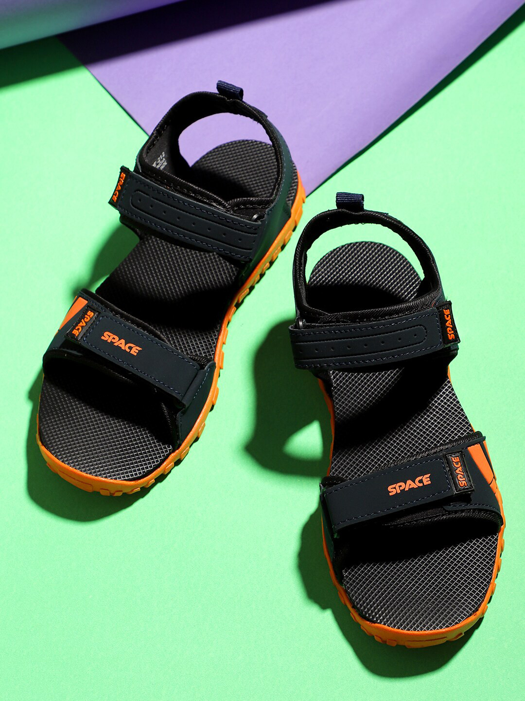 

Space Men Comfortable Velcro Closure Sports Sandals, Navy blue