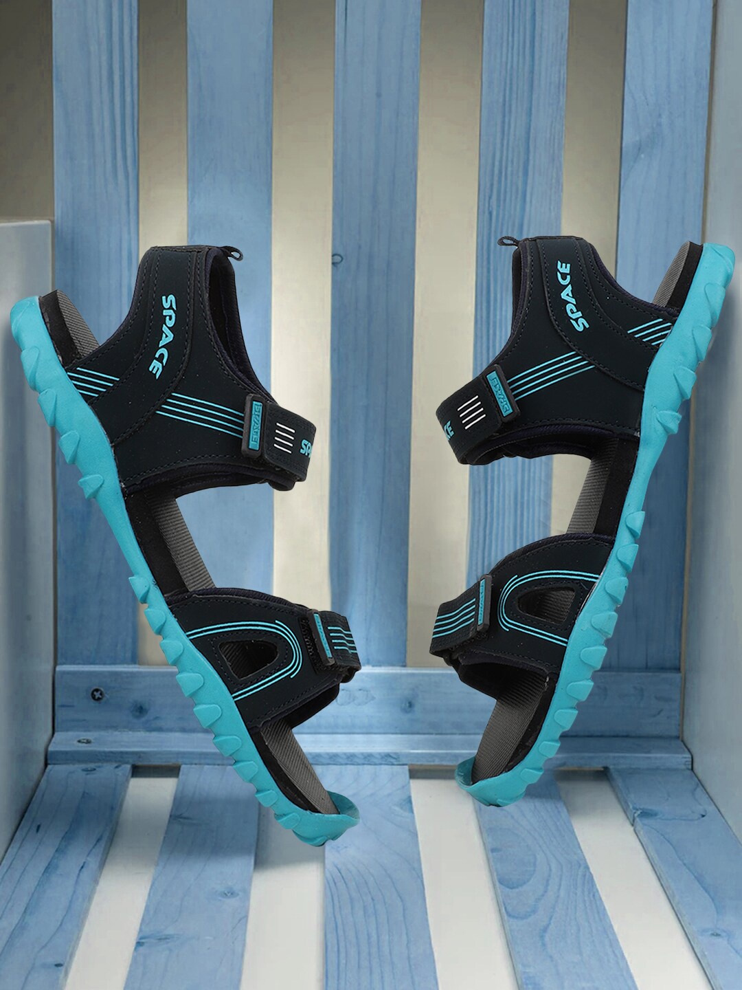 

Space Men Comfortable Velcro Closure Sports Sandals, Navy blue