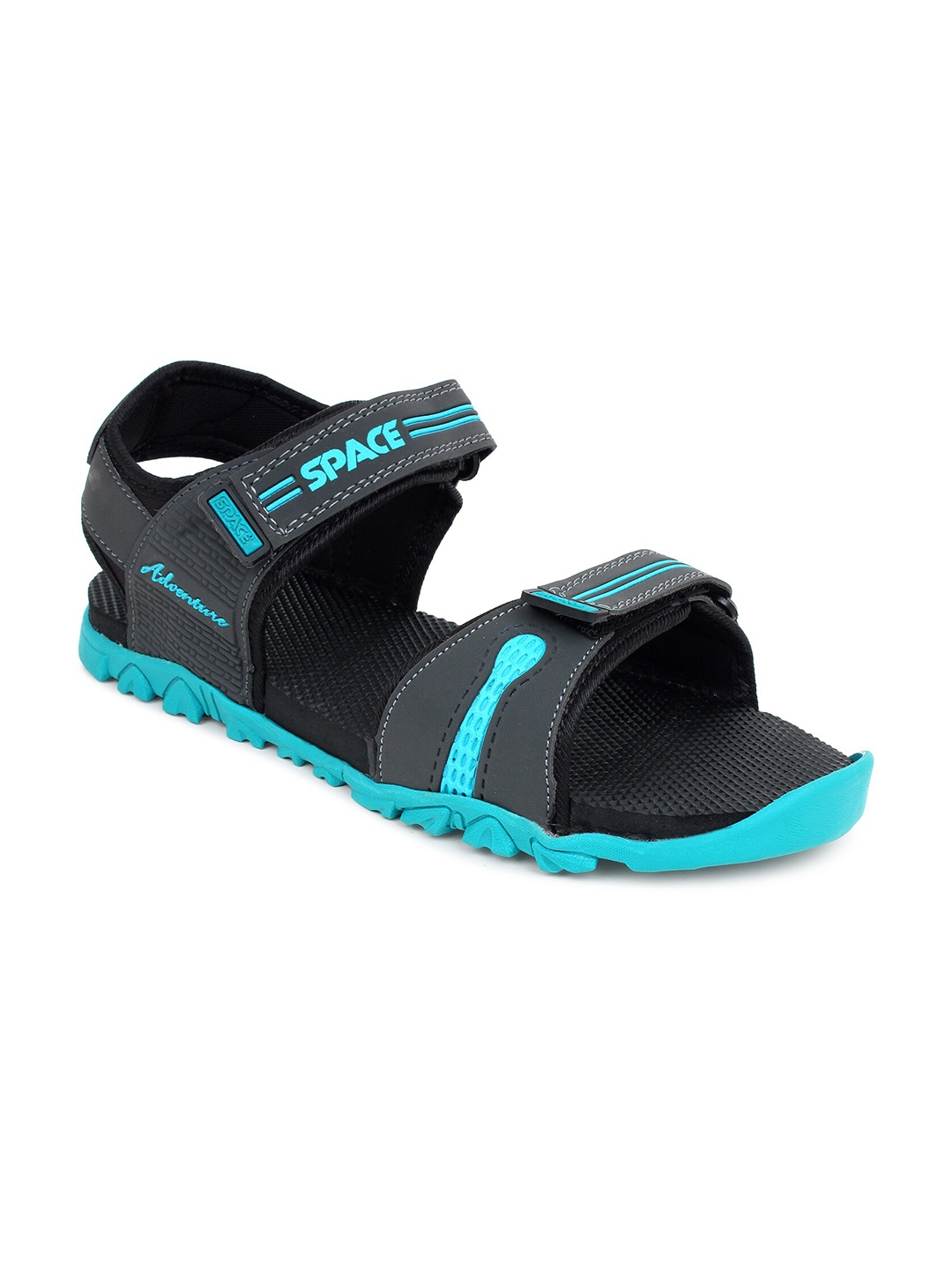 Space Men Comfortable Velcro Closure Sports Sandals, Grey