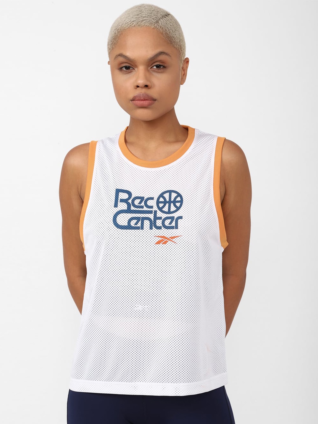 

Reebok WOR Mesh Jersey Tank Top, White