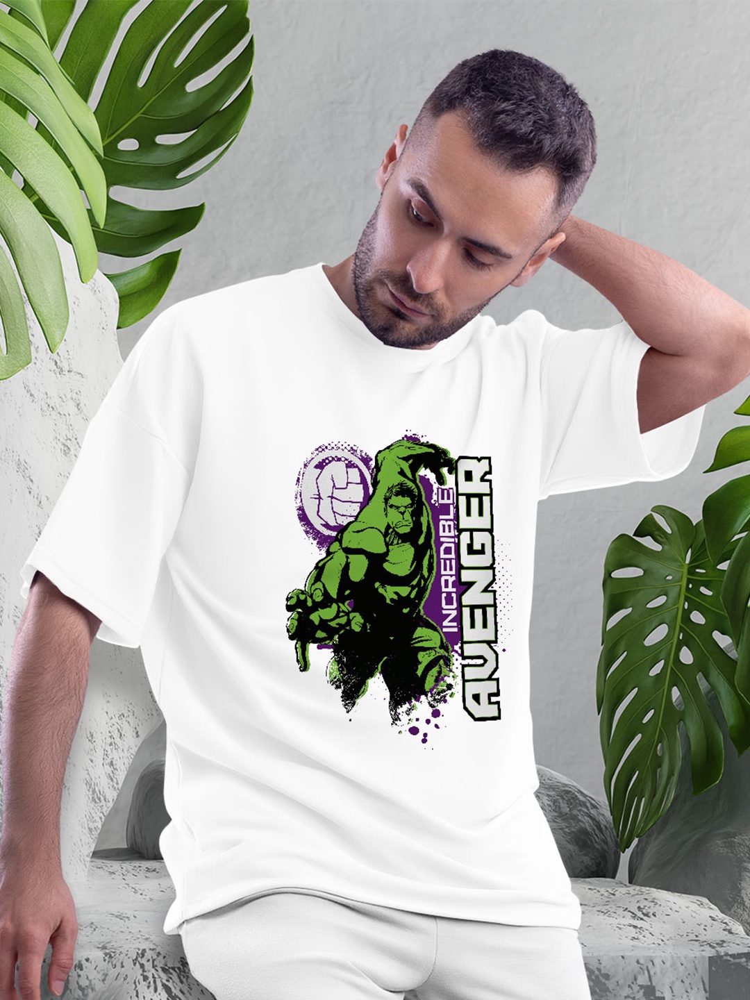 

macmerise Thor Graphic Printed Bio Finish Oversize Cotton T-shirt, White