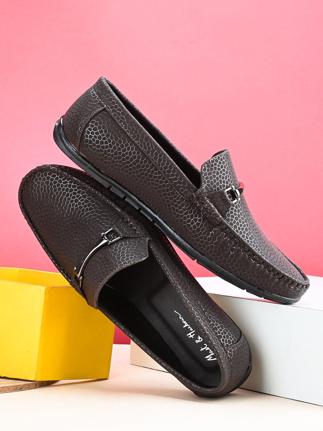 

Mast & Harbour Men Brown Printed Horsebit Loafers