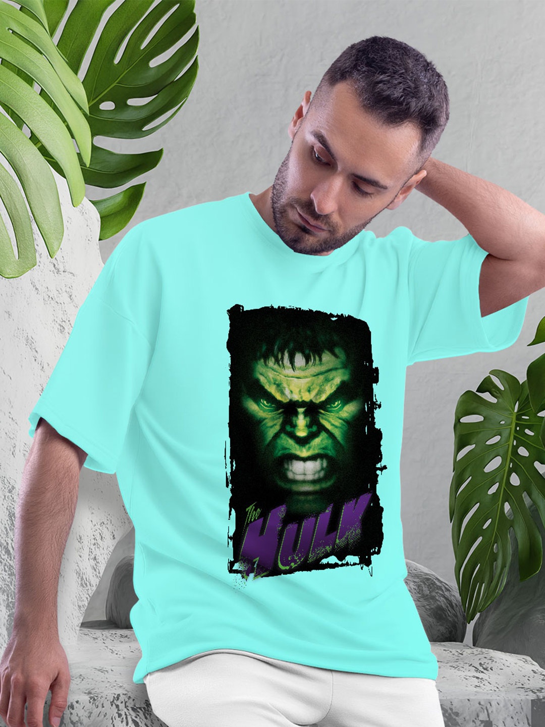 

macmerise Hulk Printed Cotton Bio Finish T-shirt, Turquoise blue
