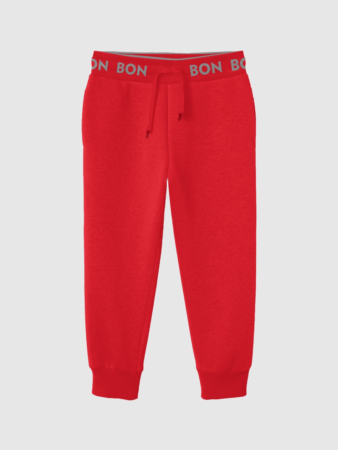 

BONKIDS Boys Mid Rise Cotton Joggers, Red
