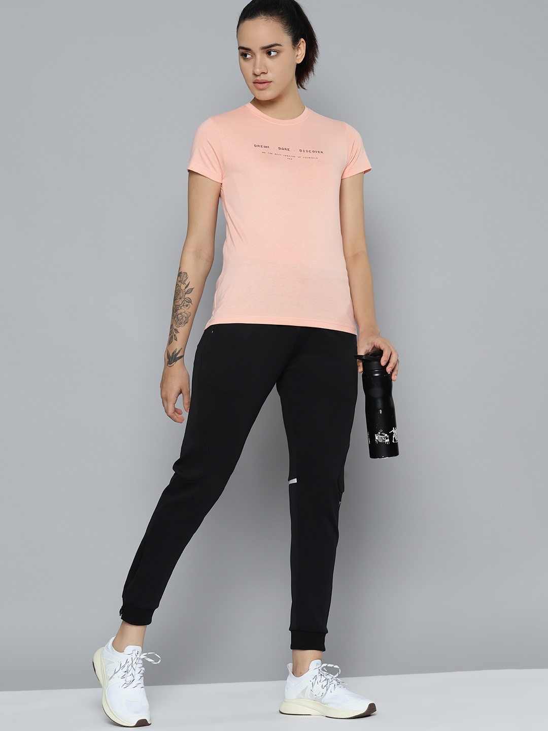 

HRX by Hrithik Roshan Women Typography Printed T-shirt, Peach