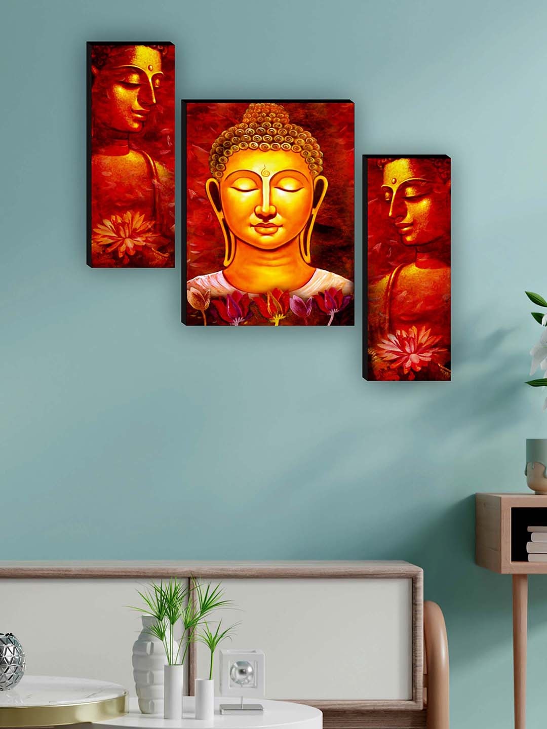 

SAF Set of 3 Buddha Paintings, Multi