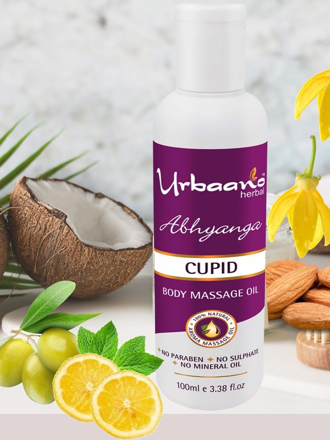 

Urbaano Herbal Abhyanga Cupid Body Massage Oil - 100 ml, Purple