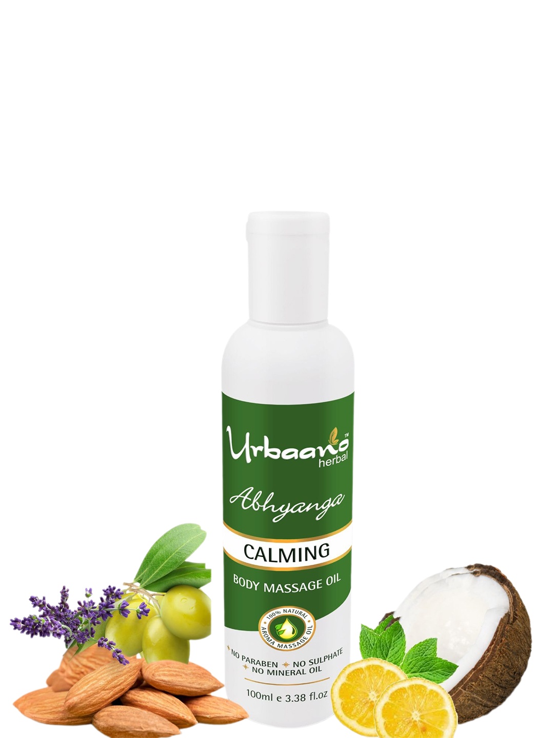 

Urbaano Herbal Abhyanga Calming Body Massage Oil with Jojoba Oil - 100 ml, Green