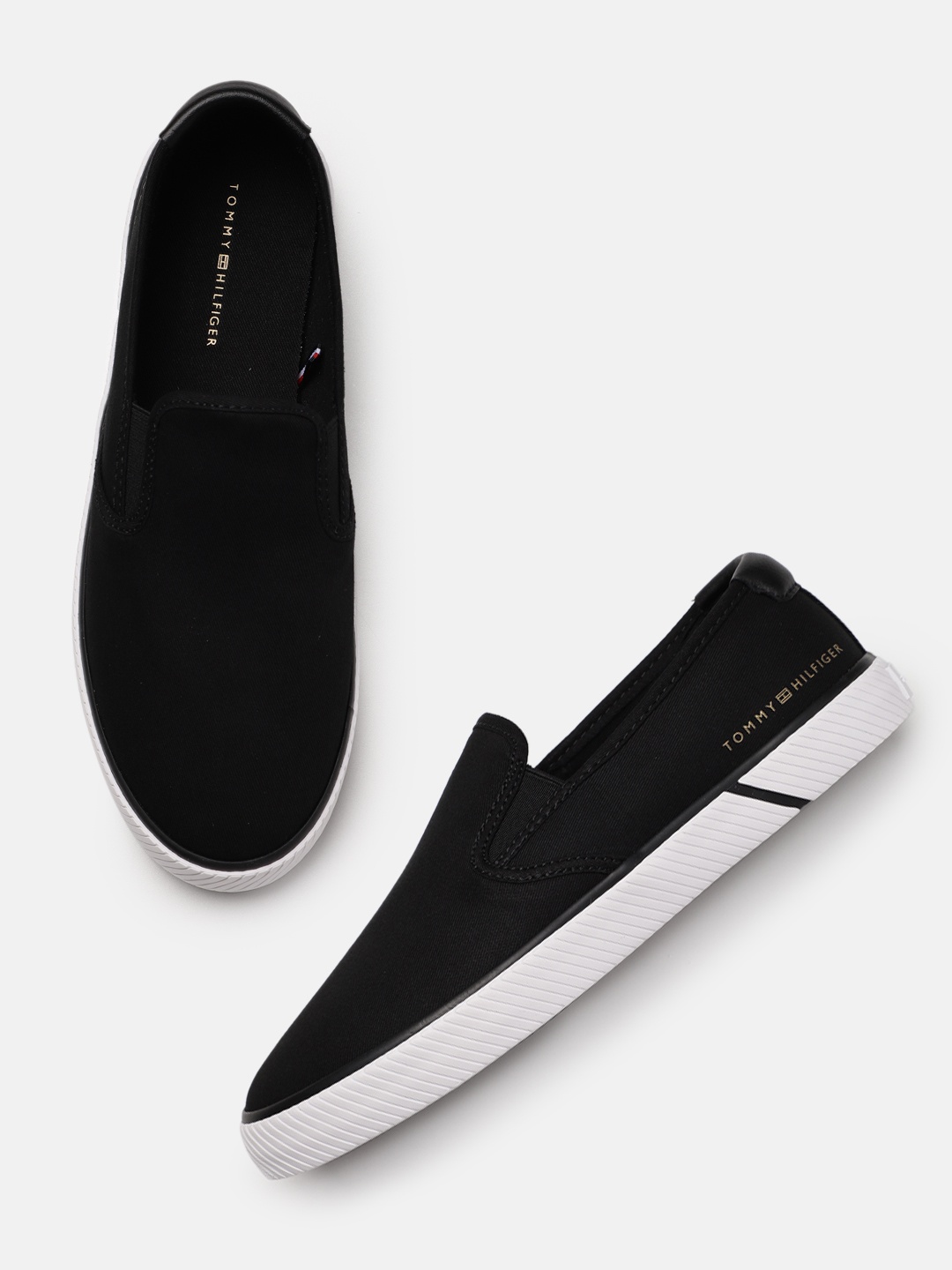 

Tommy Hilfiger Women Slip-On Canvas Sneakers, Black