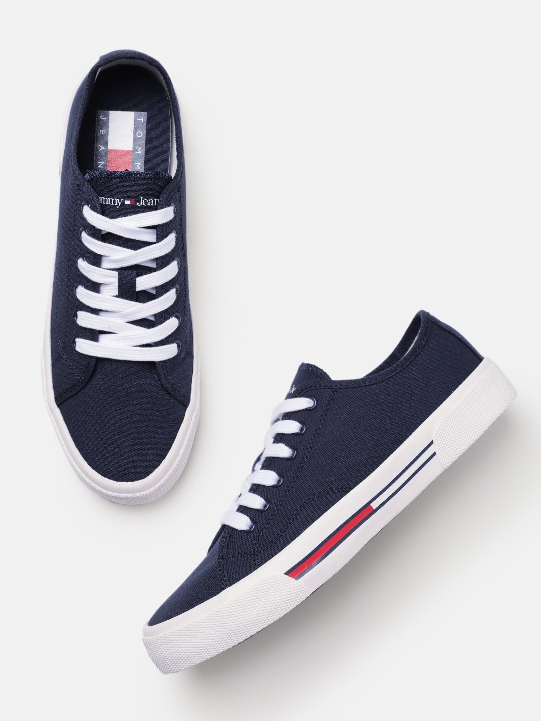 

Tommy Hilfiger Women Low Cut Canvas Sneakers, Navy blue