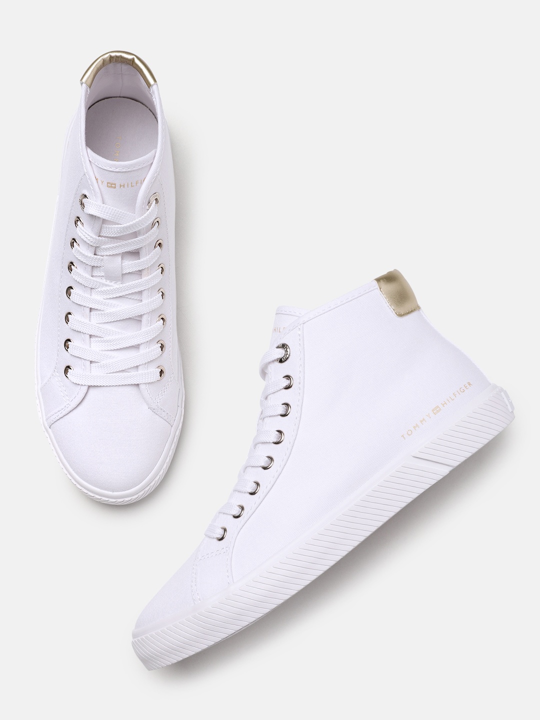 

Tommy Hilfiger Women Mid-Top Canvas Sneakers, White