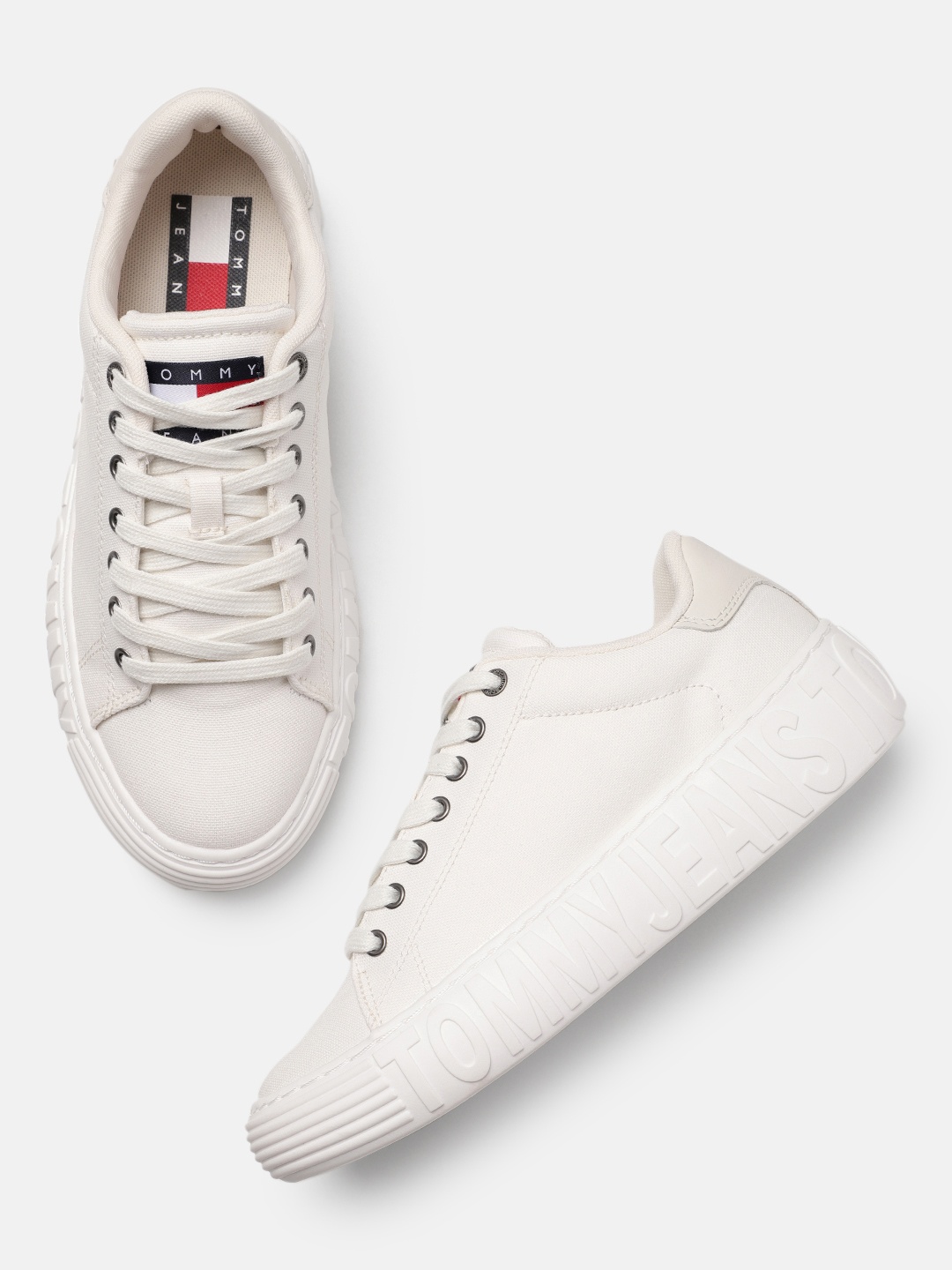

Tommy Hilfiger Women Canvas Sneakers, Off white