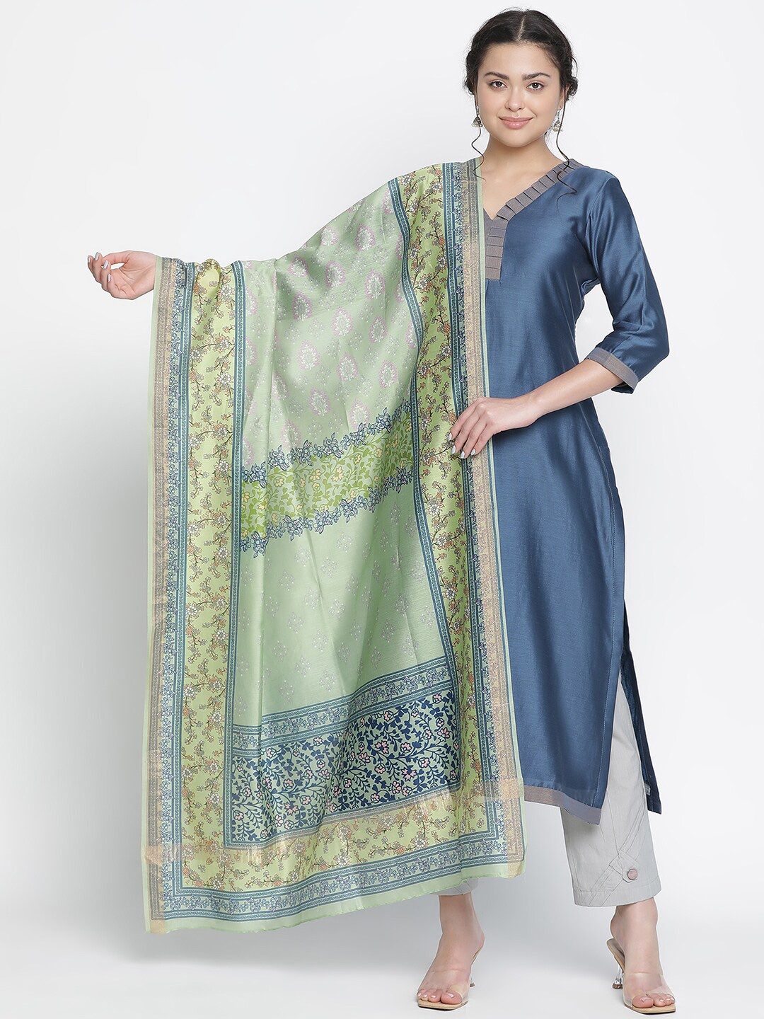 

SHINGORA Woven Unstitched Dress Material, Blue