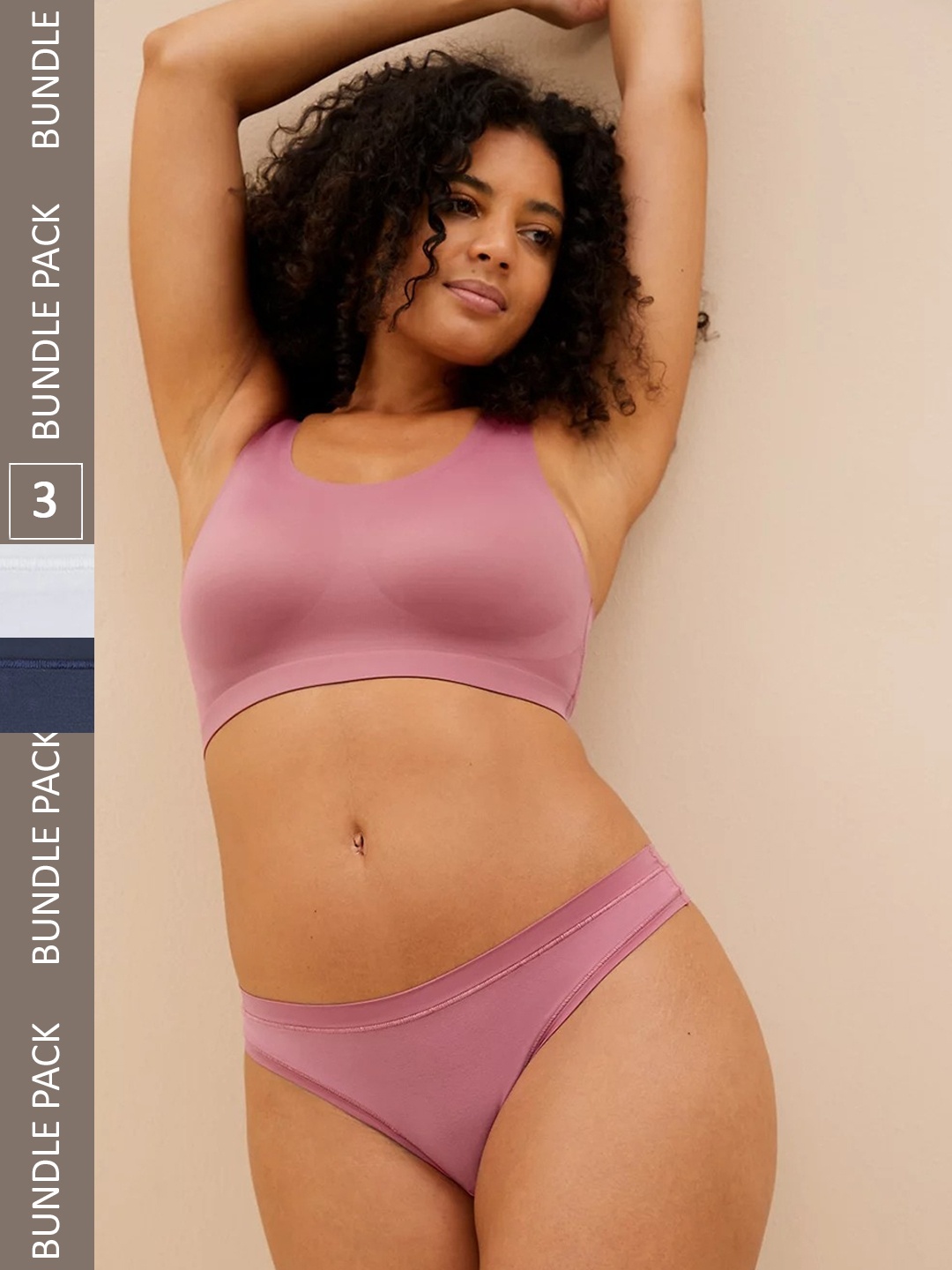 

Marks & Spencer Women Pack Of 3 Low-Rise Thongs, Pink