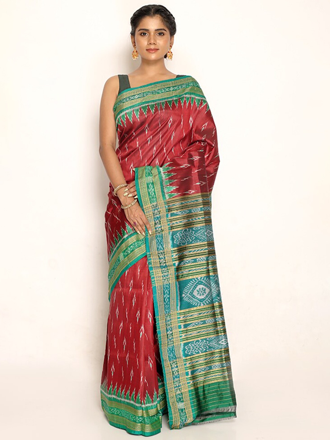 

AllSilks Ethnic Motif Pure Silk Zari Saree, Maroon