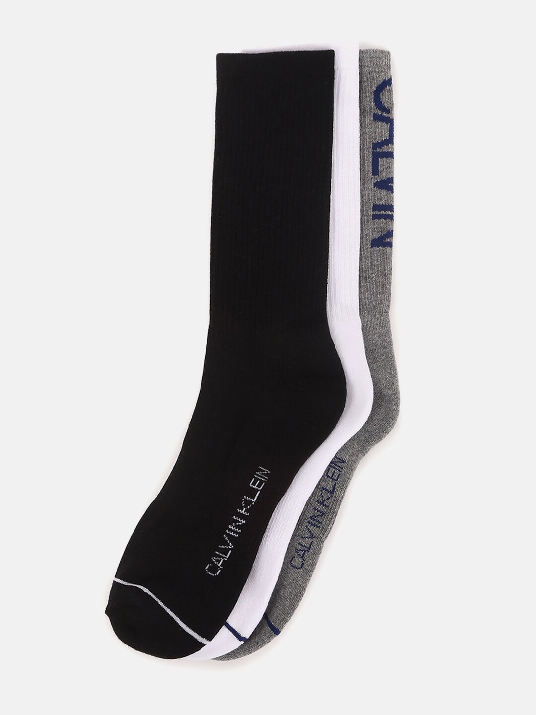 

Calvin Klein Jeans Men Pack Of 3 Patterned Calf-Length Socks, Grey