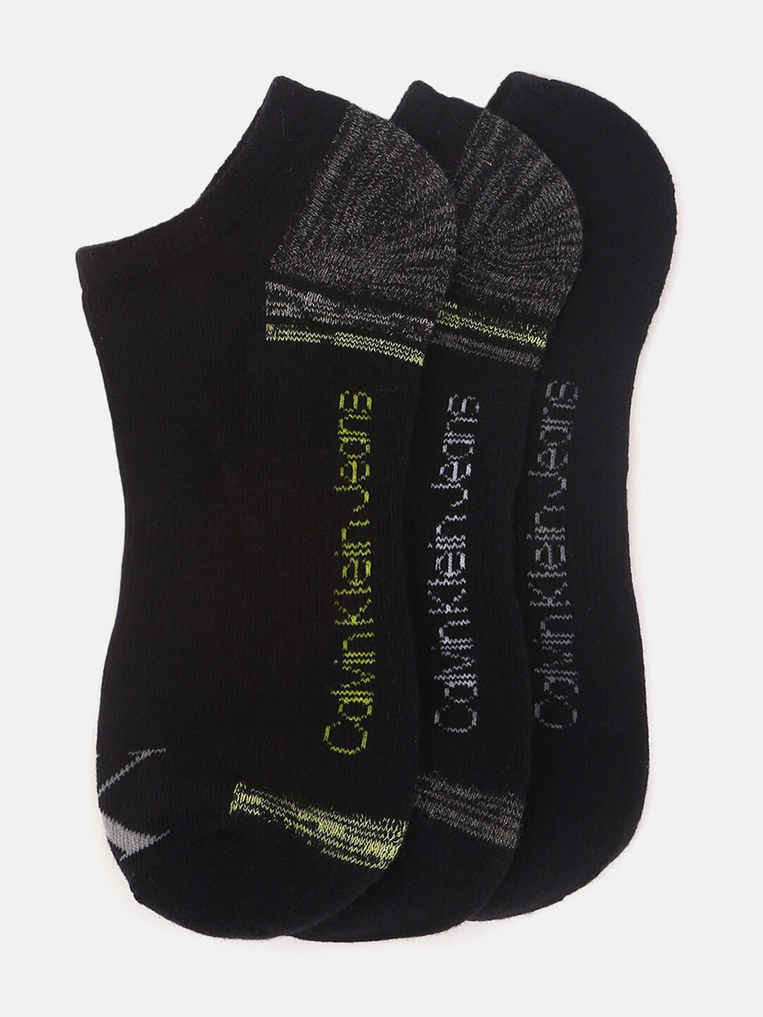 

Calvin Klein Jeans Men Pack Of 3 Patterned Ankle Length Socks, Black