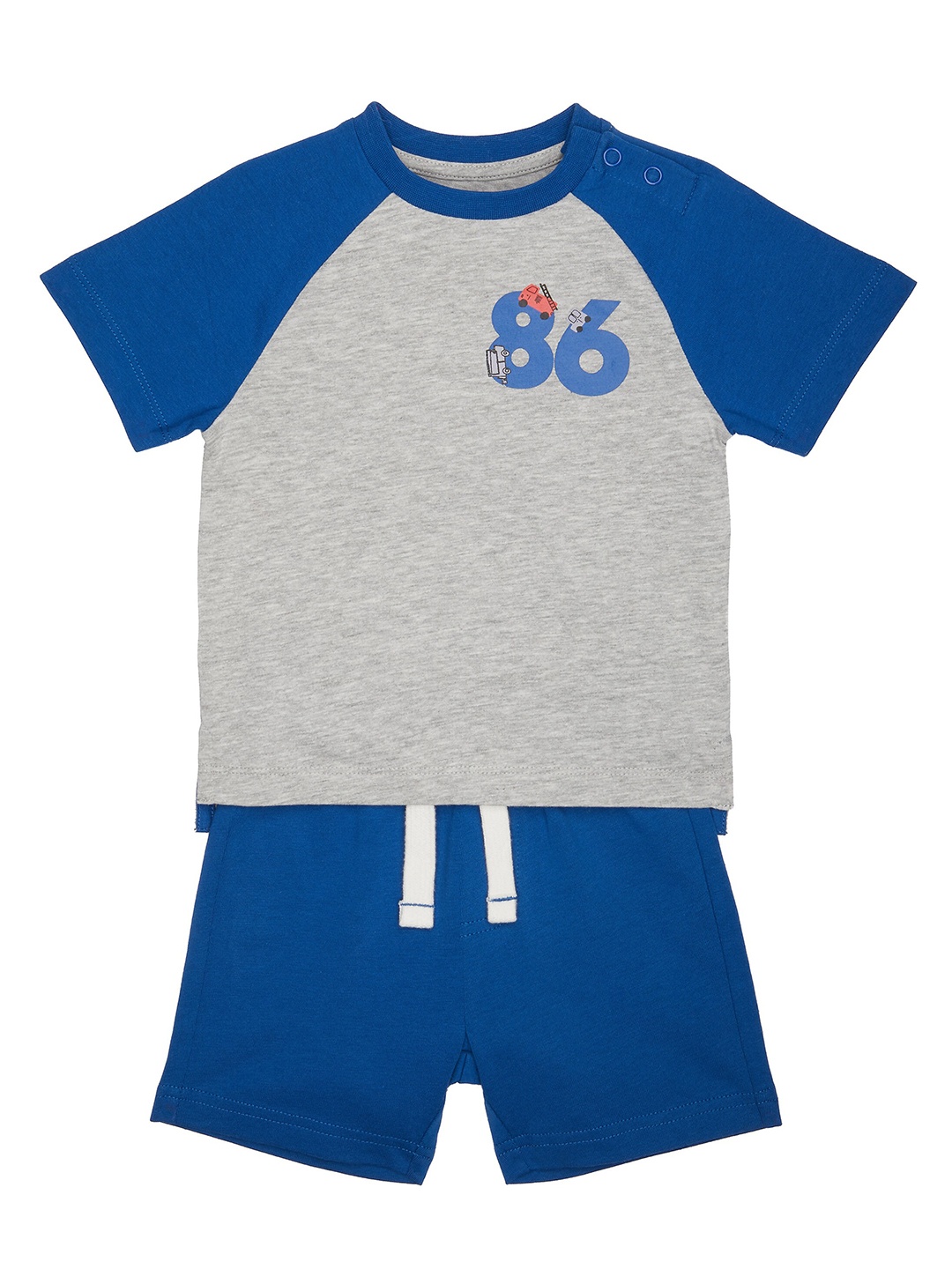 

mothercare Boys Colourblocked T-shirt With Shorts, Blue