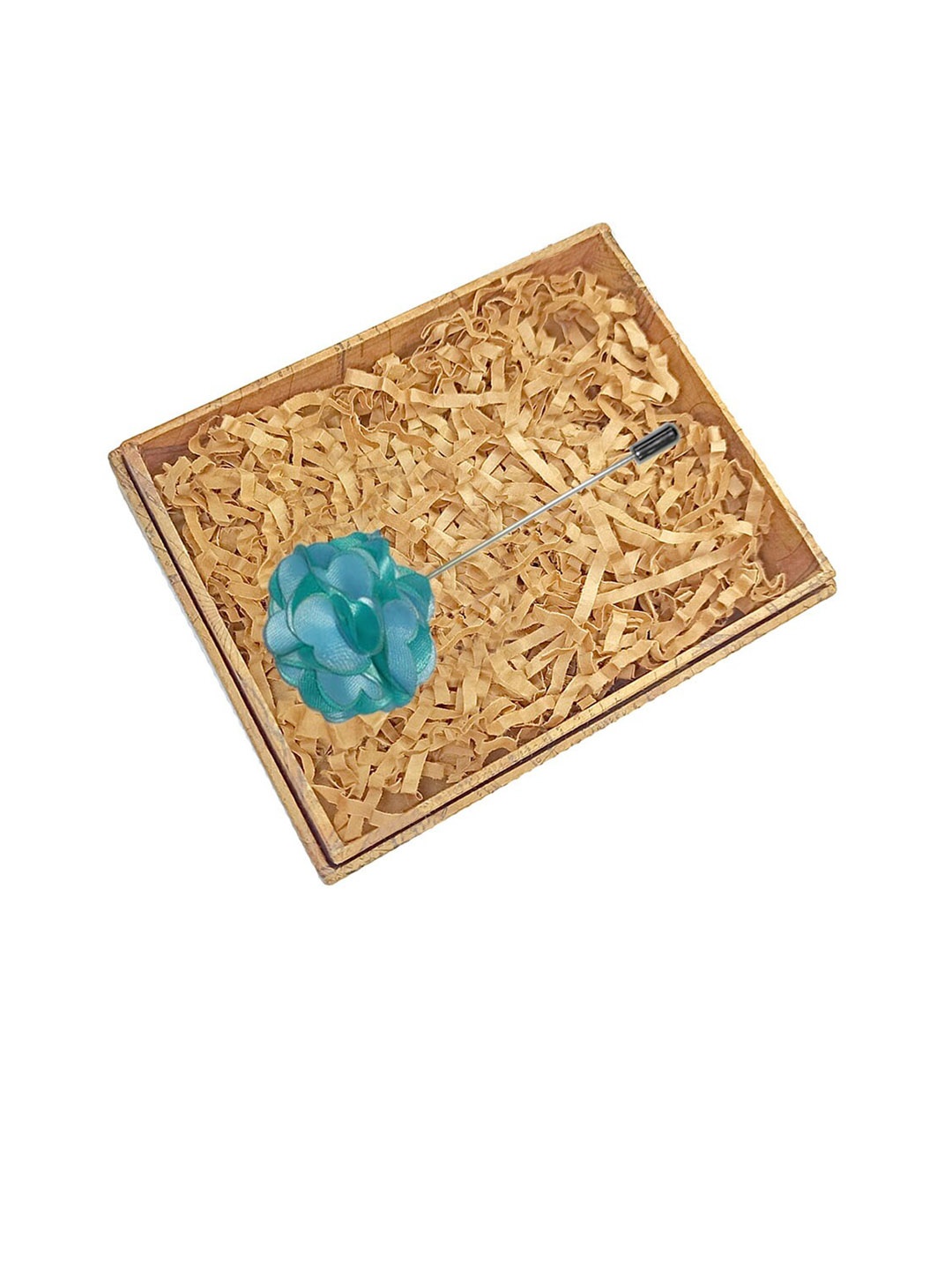 

Blacksmith Men Floral-Shaped Lapel Pin, Turquoise blue