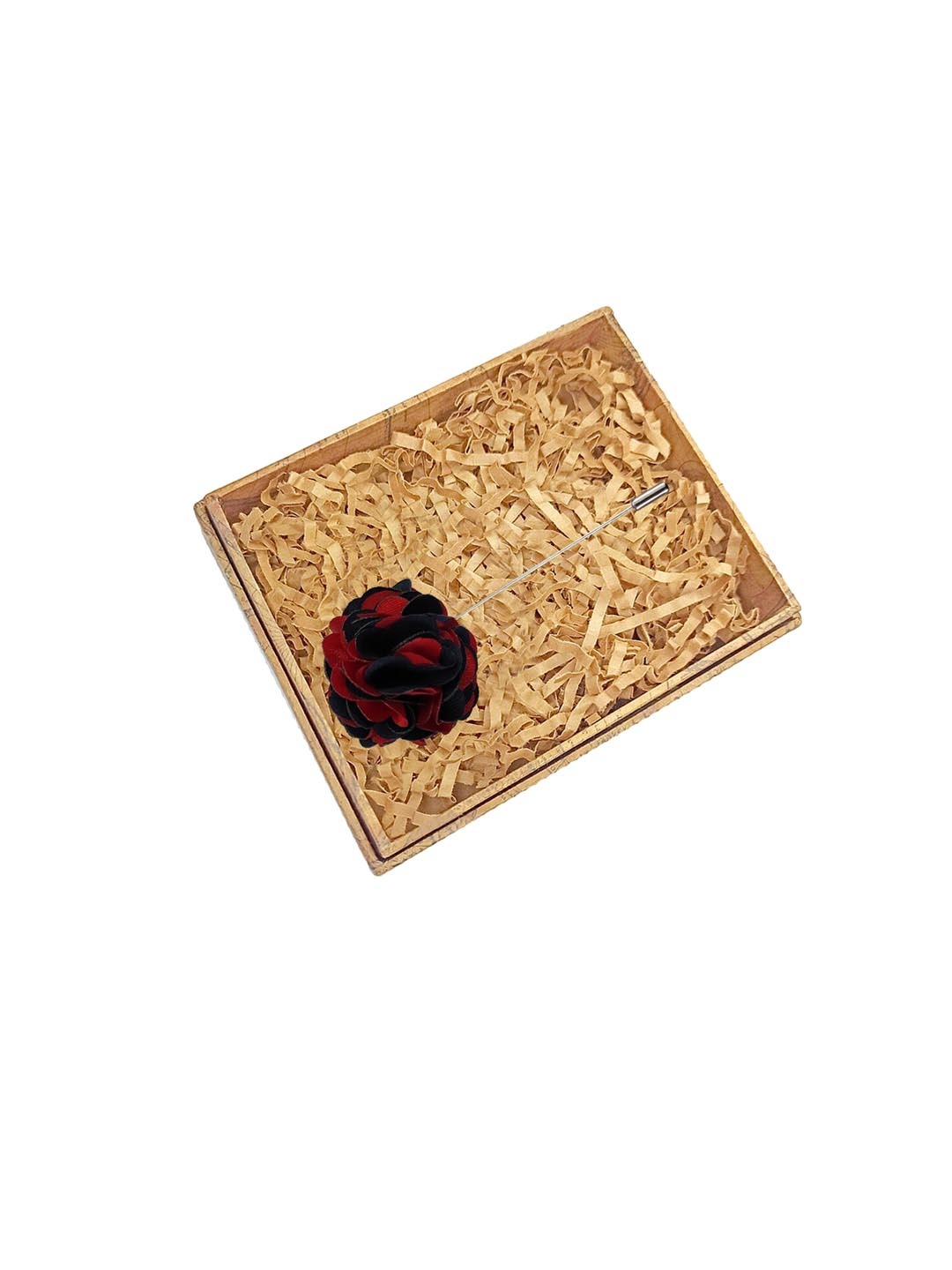 

Blacksmith Men Floral Shape Lapel Pin, Red