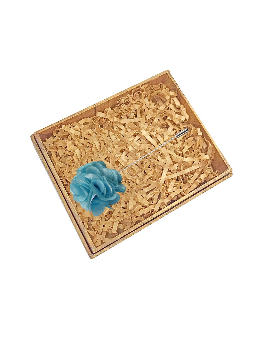 

Blacksmith Men Floral-Shaped Lapel Pin, Turquoise blue