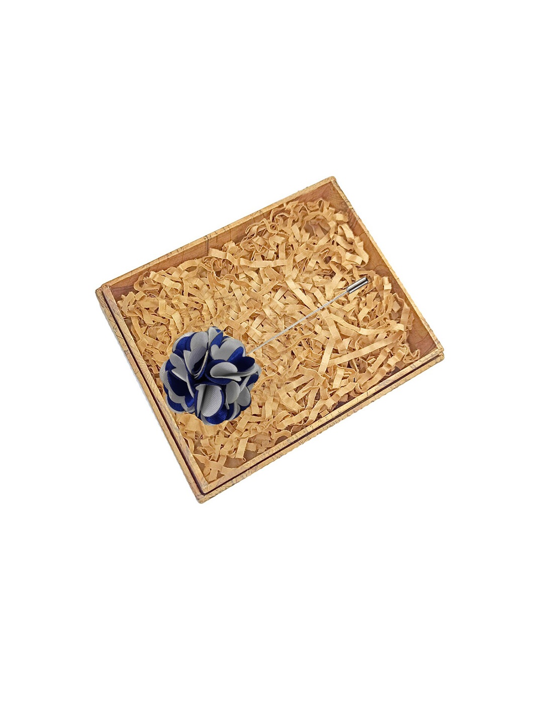 

Blacksmith Men Floral-Shaped Lapel Pin, Navy blue