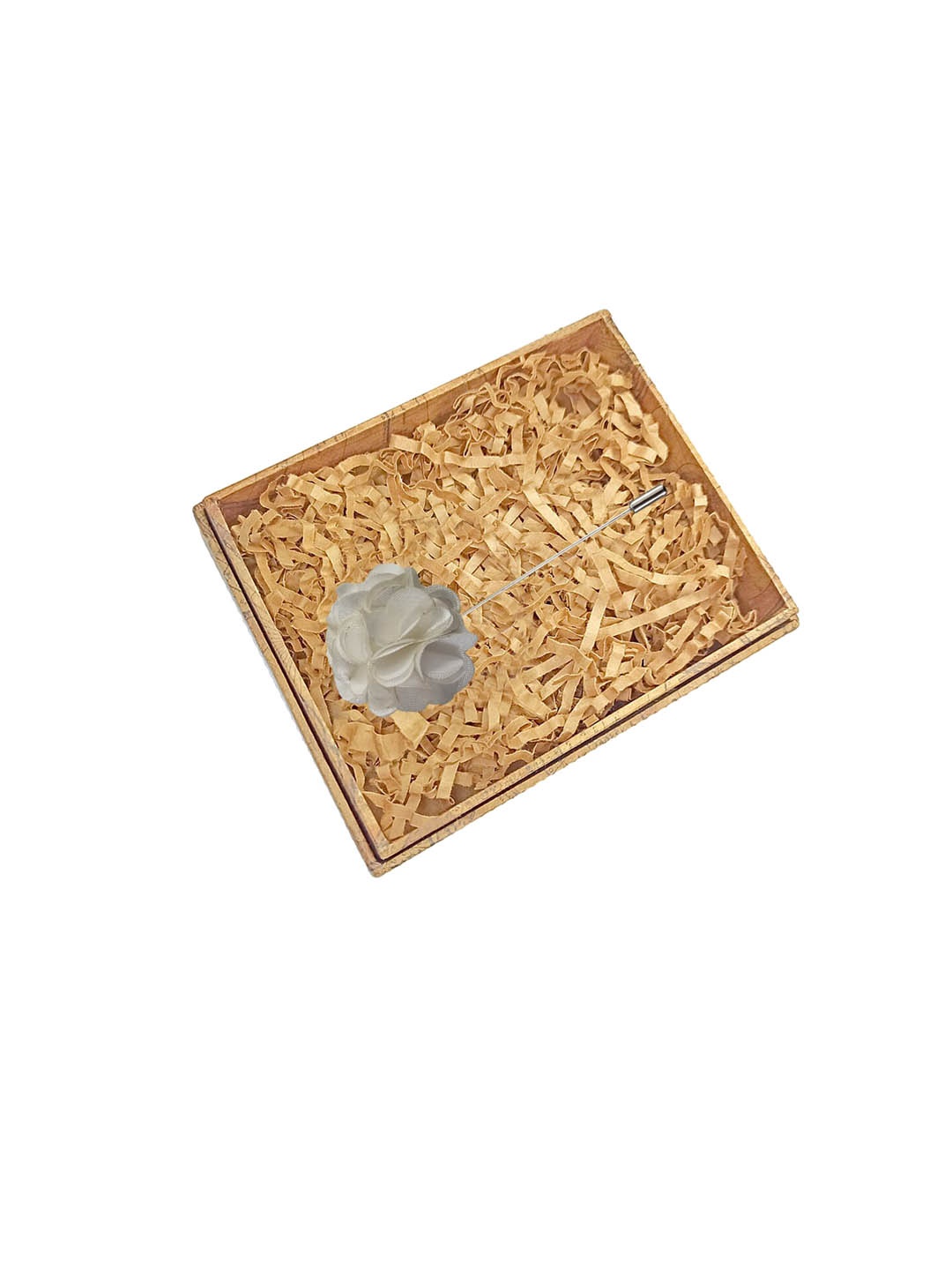 

Blacksmith Men Floral Shape Lapel Pin, White