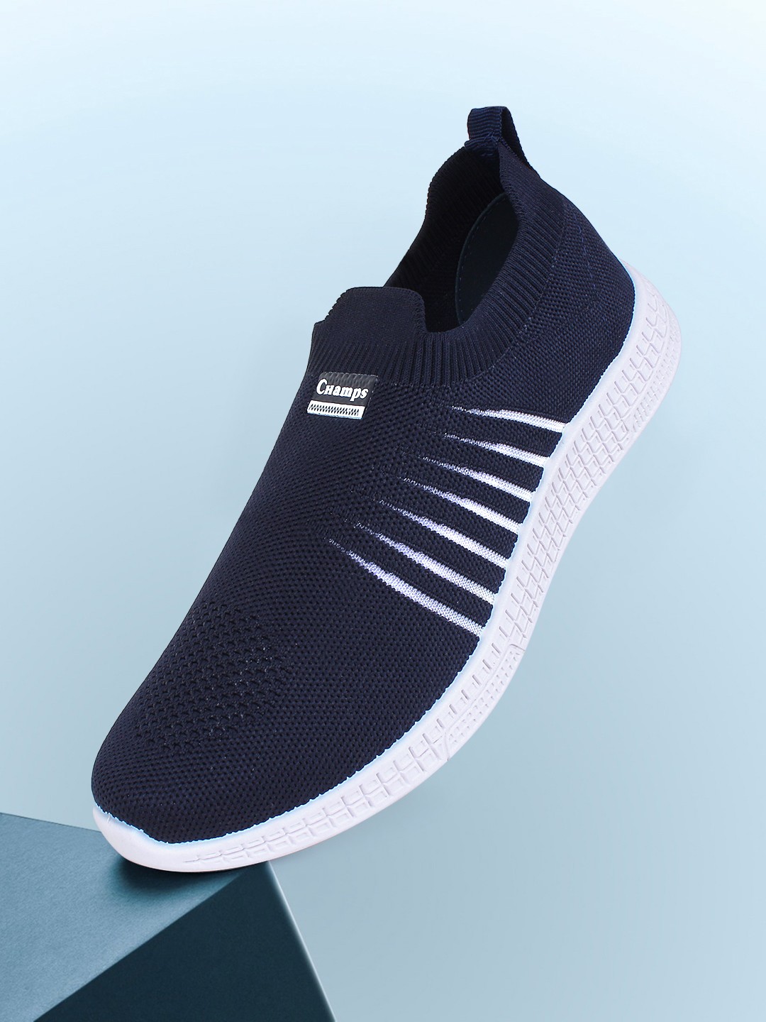 

Champs Men Air Plus Technology Non-Marking Running Sports Shoes, Navy blue