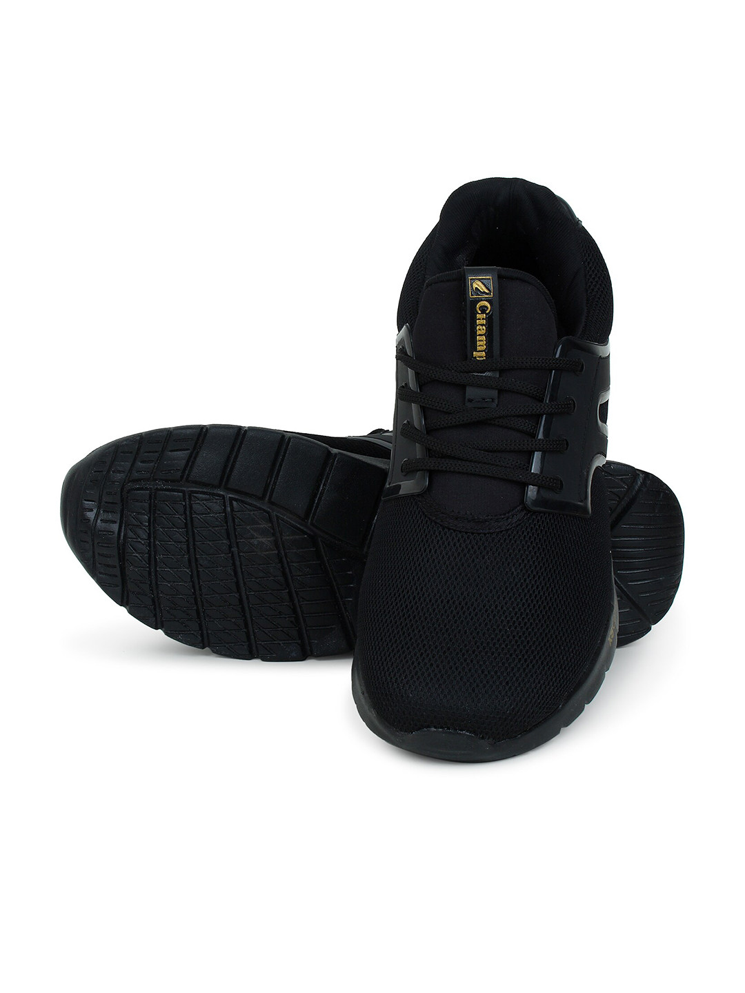 

Champs Men Air Plus Technology Non-Marking Running Sports Shoes, Black