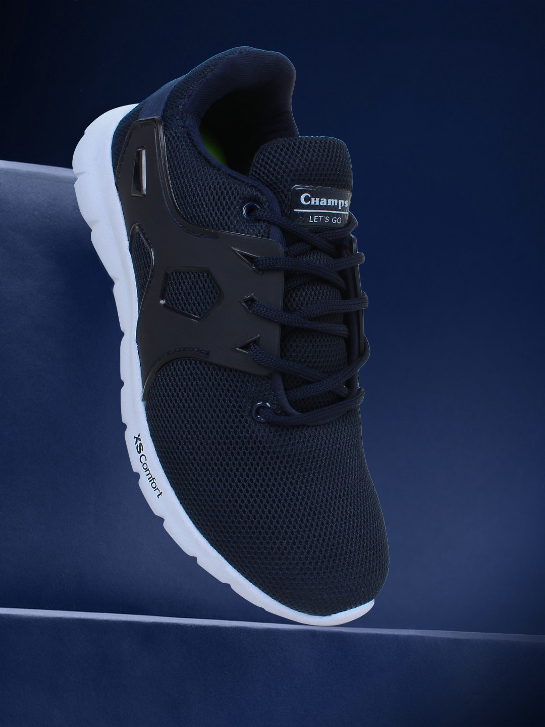 

Champs Men Air Plus Technology Non-Marking Running Sports Shoes, Navy blue