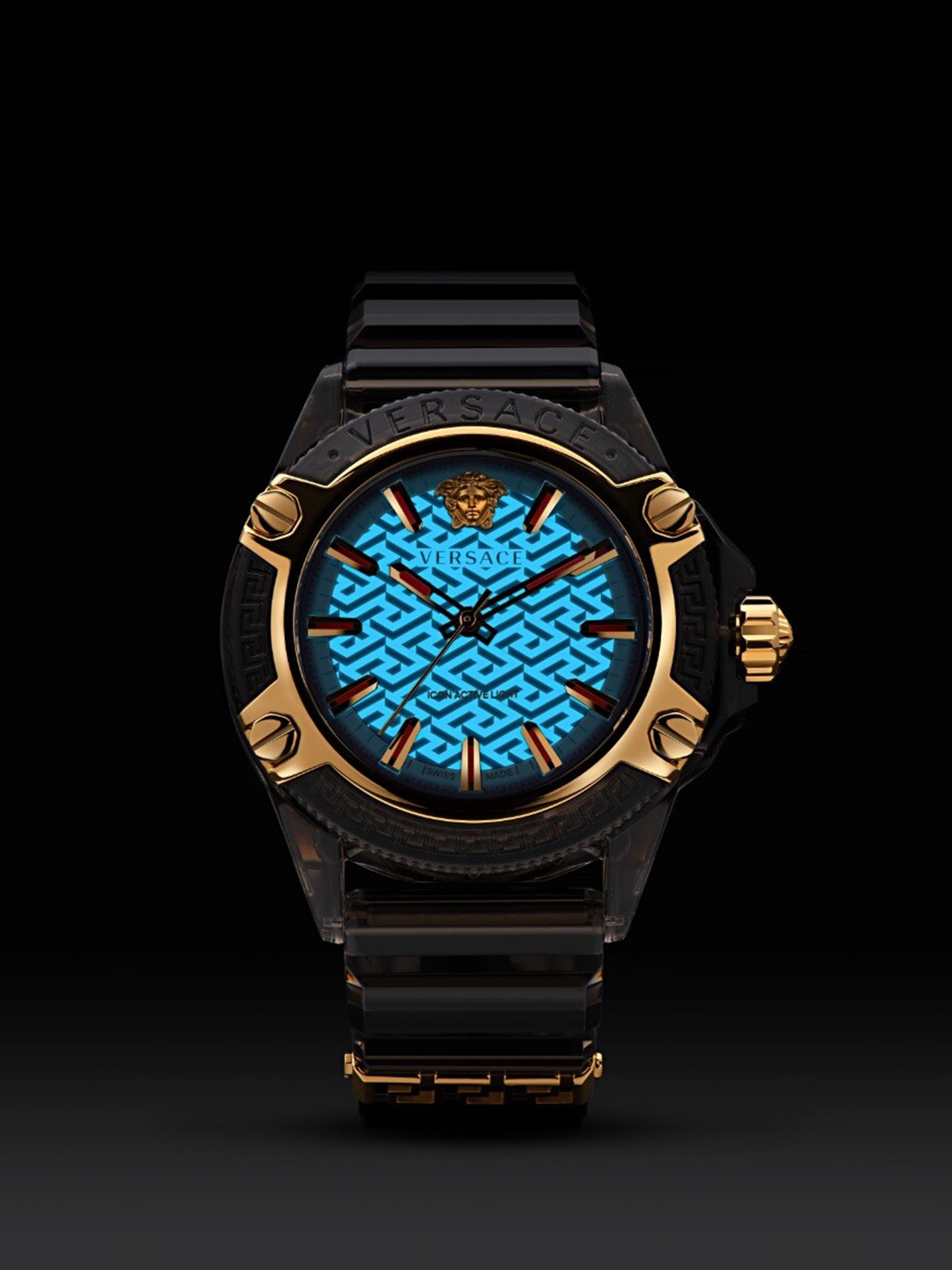 

Versace Textured Dial & Straps Analogue Watch VE6E00123, Black
