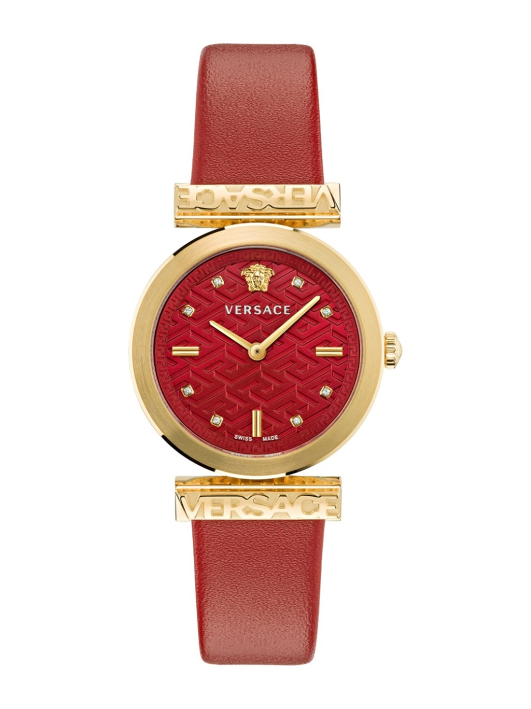 

Versace Women Textured Dial & Leather Straps Analogue Watch VE6J00423, Red