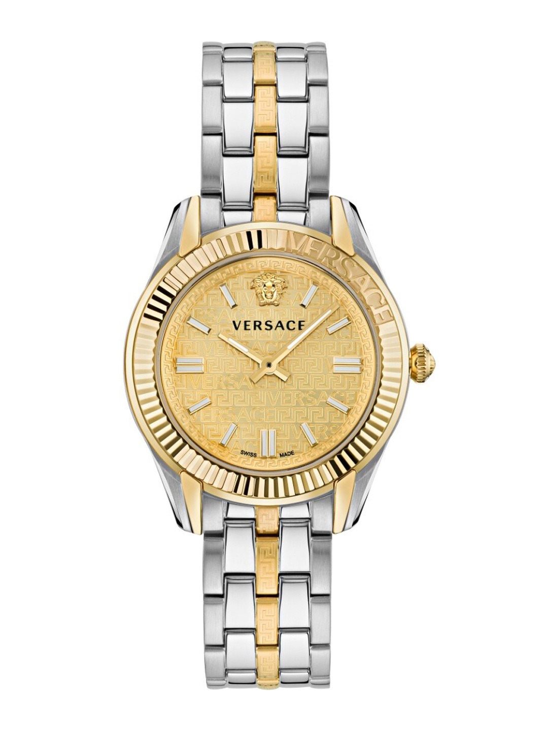

Versace Women Dial & Stainless Steel Bracelet Style Straps Analogue Watch VE6C00523, Gold