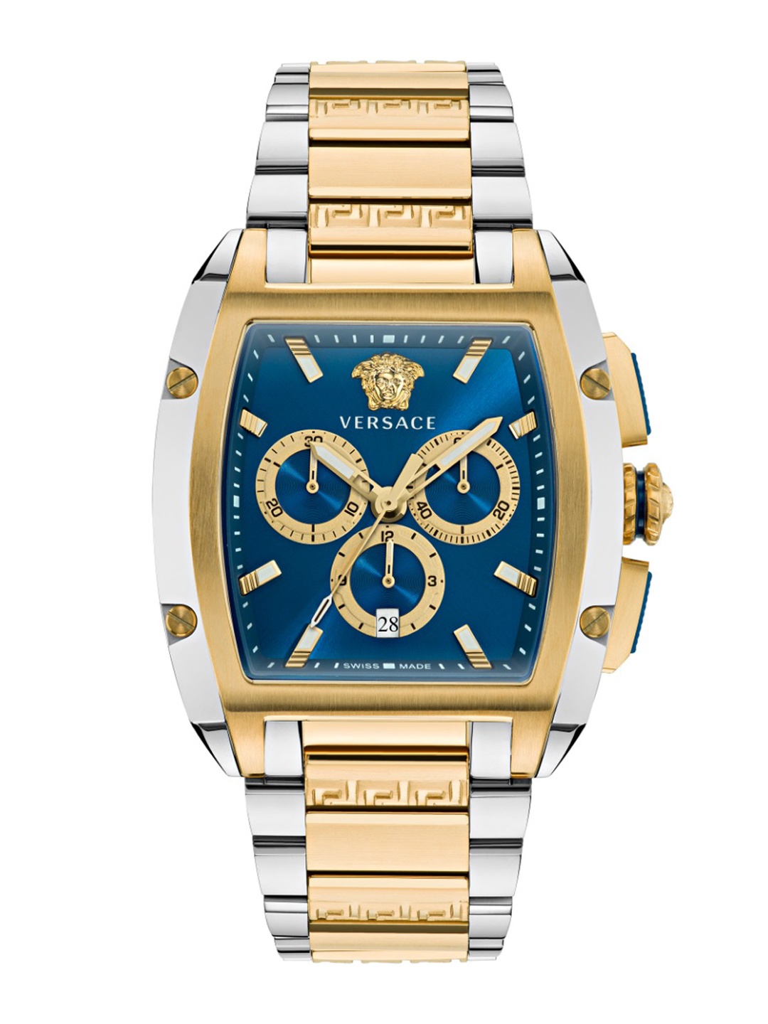 

Versace Men Embellished Dial & Stainless Steel Bracelet Style Analogue Watch VE6H00723, Blue