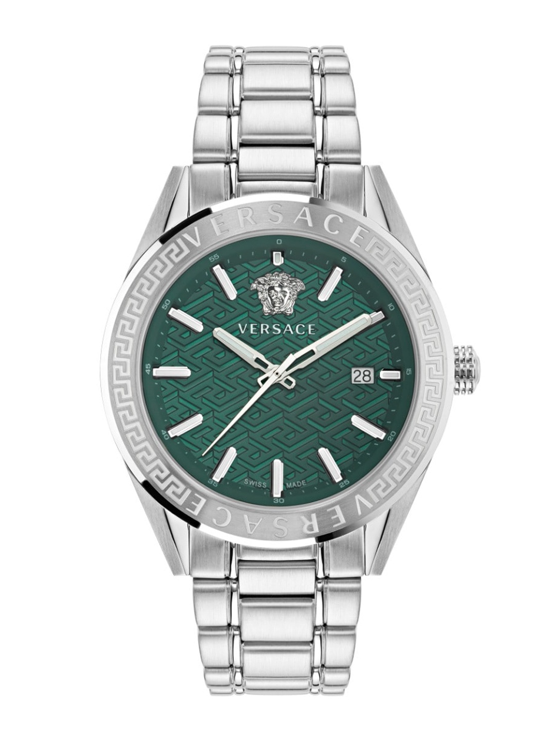 

Versace Men Textured Dial & Stainless Steel Straps Analogue Watch VE6A00423, Green