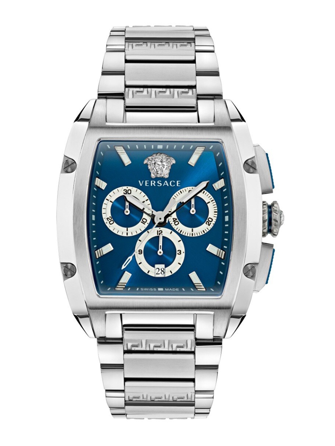 

Versace Men Rectangular Dial Stainless Steel Straps Analogue Watch VE6H00423, Blue