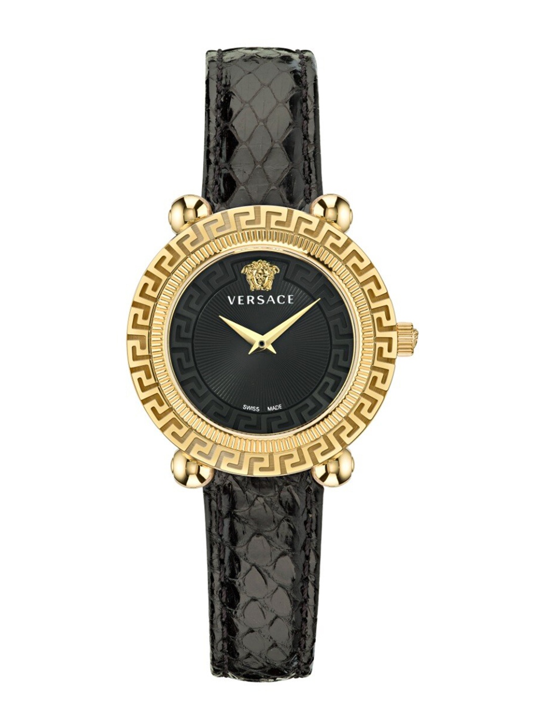 

Versace Women Embellished Dial & Leather Straps Analogue Watch VE6I00323, Black