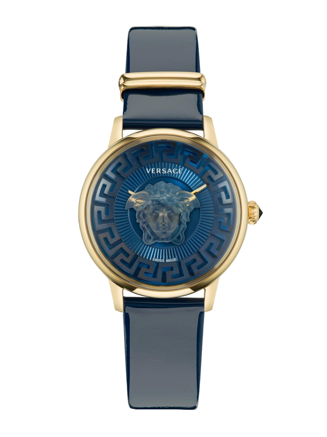 

Versace Women Printed Dial & Leather Straps Reset Time Analogue Watch VE6F00223, Blue
